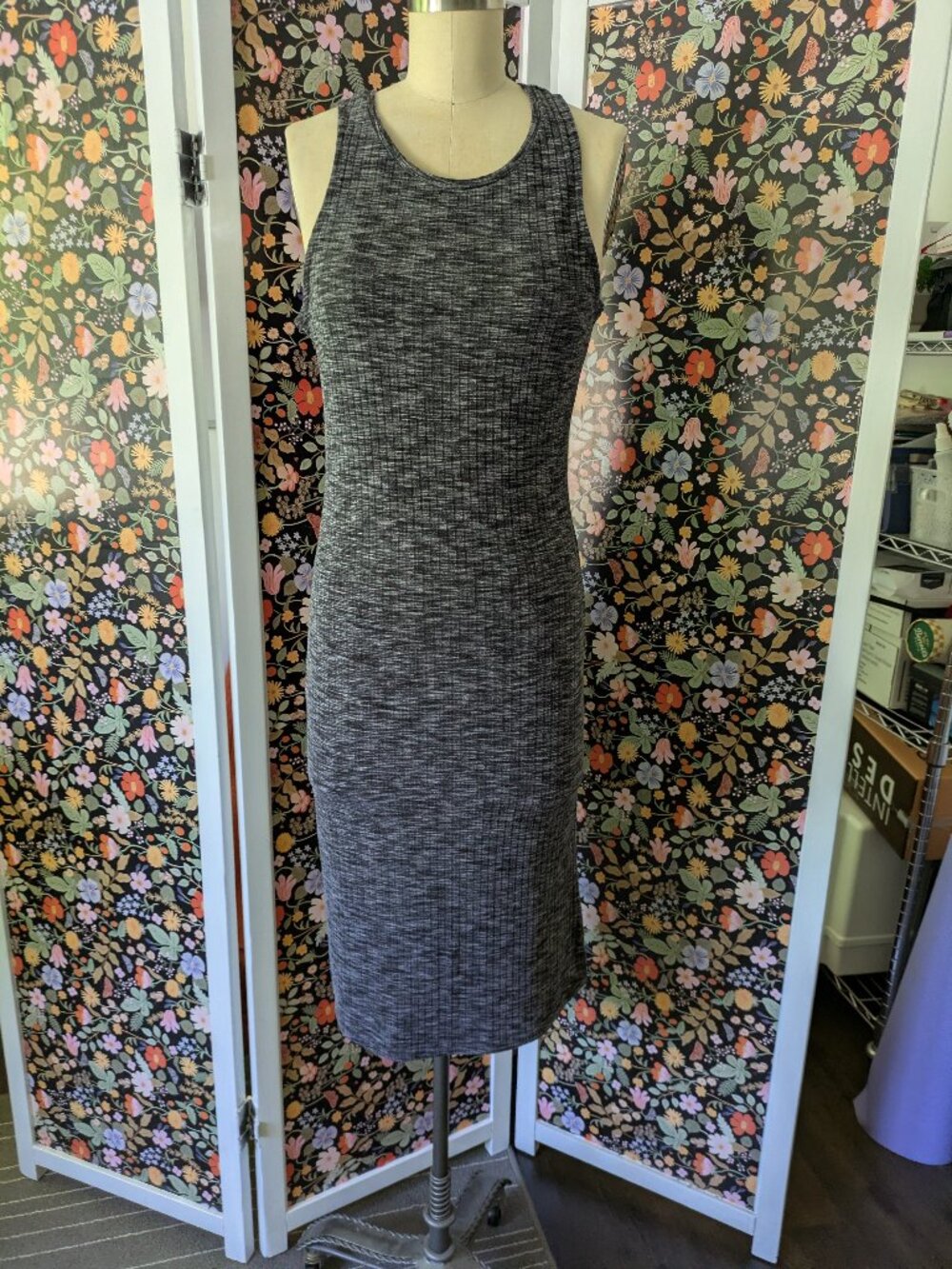 Collection ON Navy Melange Rib Knit Dress, Size M